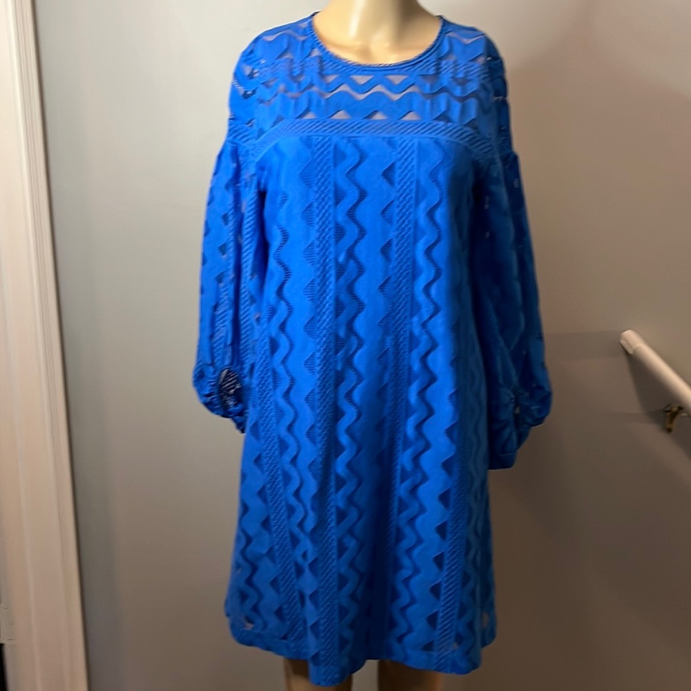 Patterned Balloon Sleeve Dress